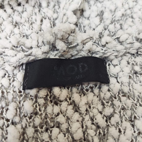 MOD Popcorn Sweater Women's Small Knit Hoodie Pullover Beige Gray Casual Shirt - Picture 2 of 12